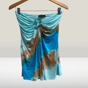 NEW Sky‎ Strapless Top Tie Dye Turquoise Women's Large